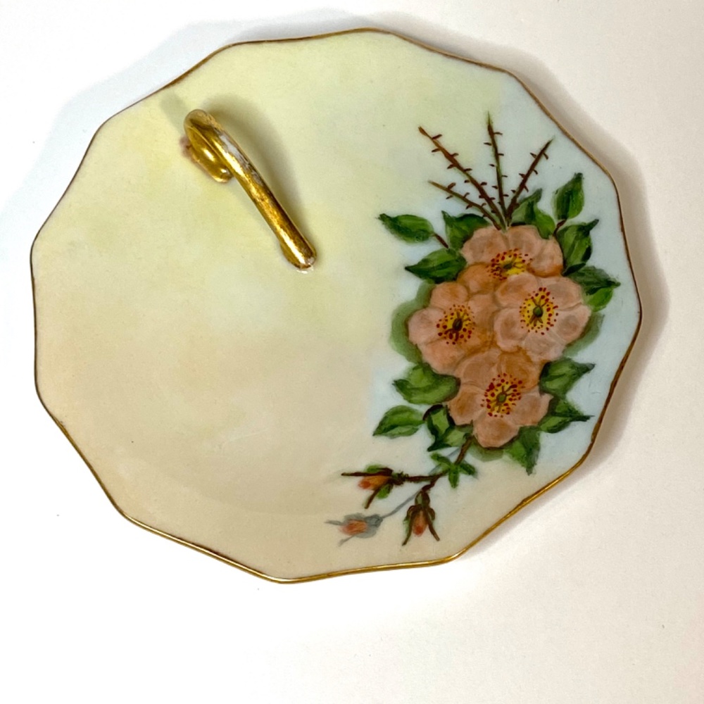 Vintage Hand-painted Teacup & Dish, Signed - Picture 8 of 10